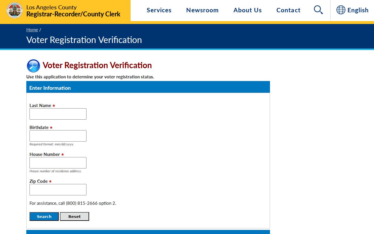 Long Beach people search voter registration verification fields
