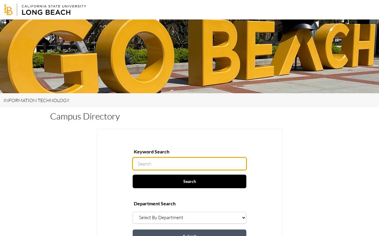 Long Beach directory search in the CSULB campus listing