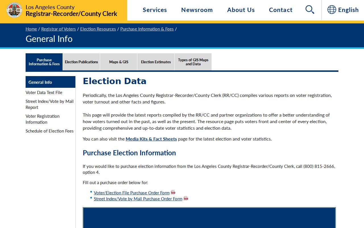 Long Beach voter file purchase and fee information