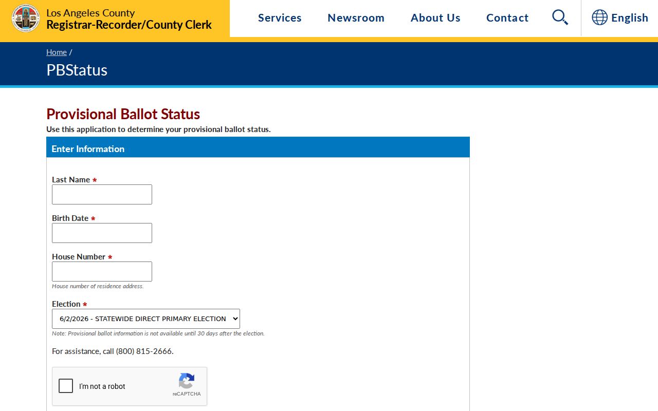 Long Beach voter records provisional ballot status lookup